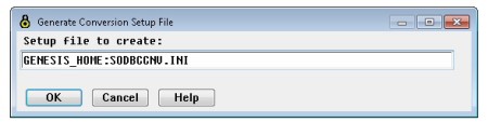 Specifying the path and filename for a conversion setup file