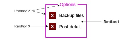 Window with user-assigned renditions