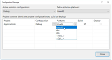 Selecting the new configuration for a project